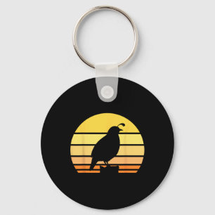 Cool Quail Art Men Women Bird Hunter Quail Upland  Key Ring