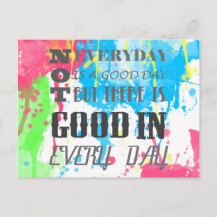 Cool quote colourful vibrant watercolours splatter postcard