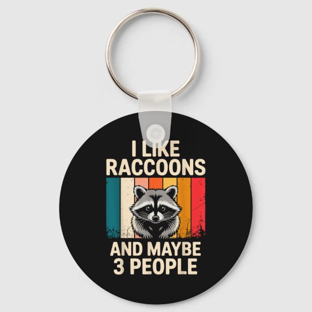 Cool Raccoon Design For Men Women Kids Racoon Racc Key Ring (Front)