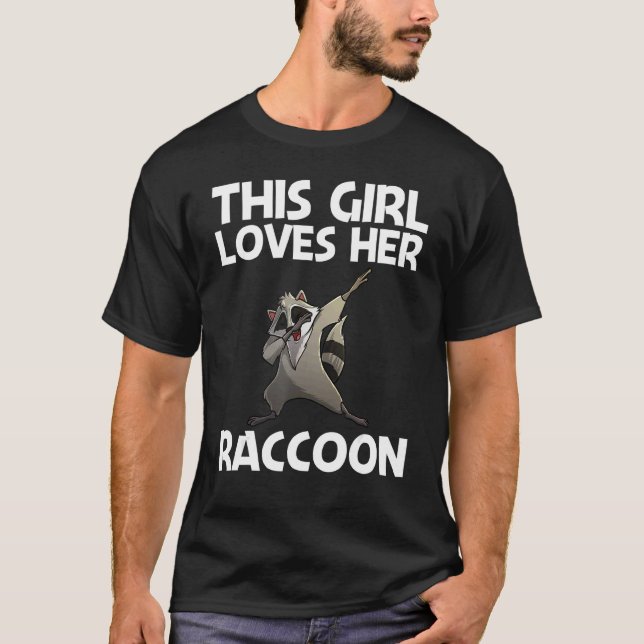 Cool Raccoon For Girls Kid Trash Panda Animal Wild T-Shirt (Front)