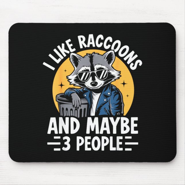 Cool Raccoon Tee For Men Women Kids Racoon Raccoon Mouse Mat (Front)