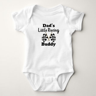 Cool race car flag Dad's little racing buddy Baby Bodysuit
