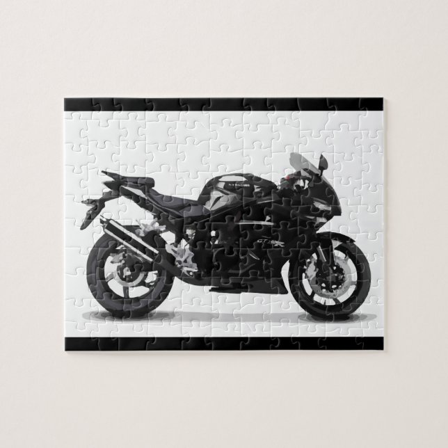 COOL RACING SPORTS BLACK MOTORCYCLE 297090  motorb Jigsaw Puzzle (Horizontal)