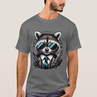Cool Racoon Gangster Funny Animal in Suit T-Shirt