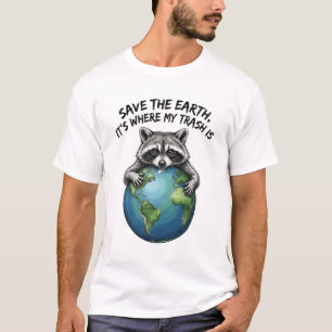 Cool Racoon Lover Save The Earth It's Where My T-Shirt