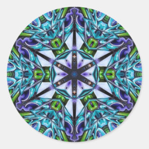 Cool Radiance Mandala  Classic Round Sticker