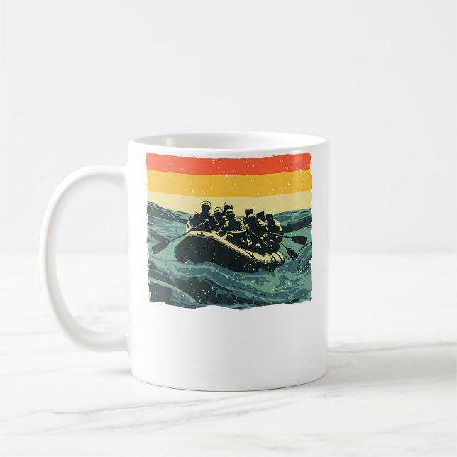 Cool Rafting Art For Men Women White Water Rafting Coffee Mug (Left)