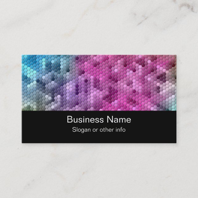 Cool Rainbow Colour Mosaic Business Card (Front)