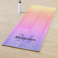 Cool rainbow colourful bamboo wood print Monogram 