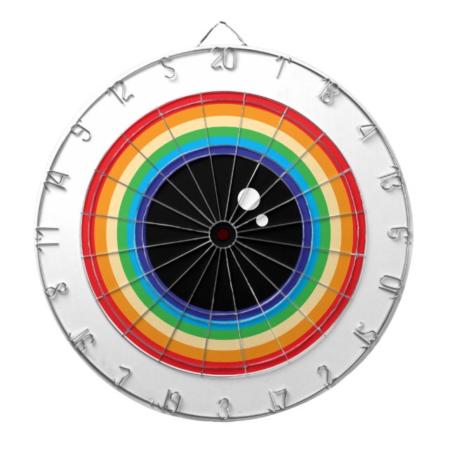Cool Rainbow Eyeball Dartboard (Front)