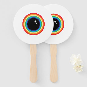 Cool Rainbow Eyeball Hand Fan