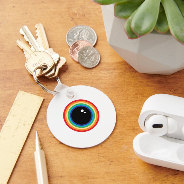Cool Rainbow Eyeball Key Ring (Desk)