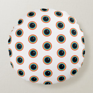 Cool Rainbow Eyes Round Cushion