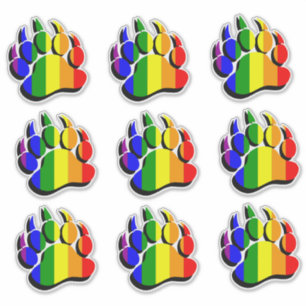 Cool Rainbow Flag Bear Paw