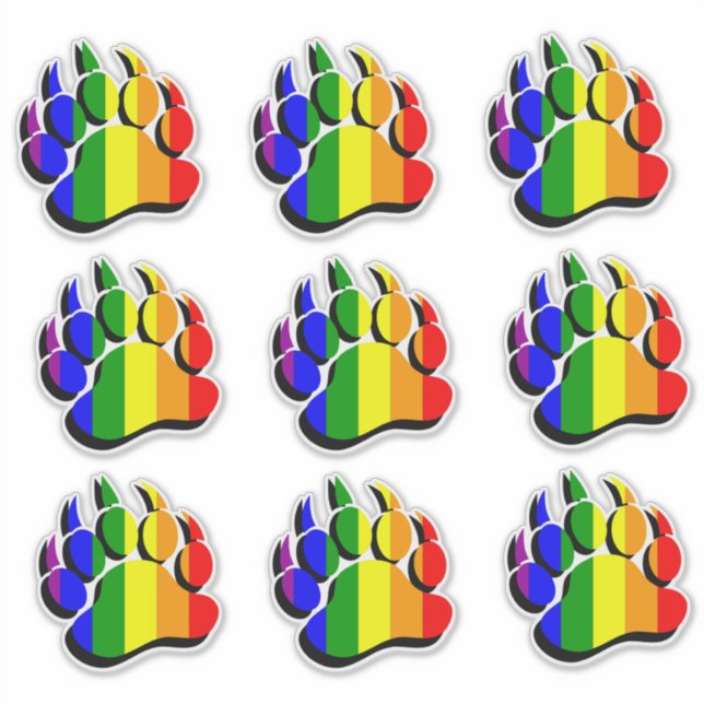 Cool Rainbow Flag Bear Paw (Front)