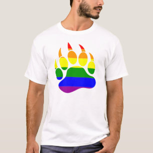 Cool Rainbow Flag Gay Bear Paw T-Shirt