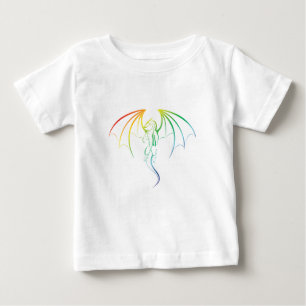 Cool Rainbow Mythical Dragon Emblem Baby T-Shirt
