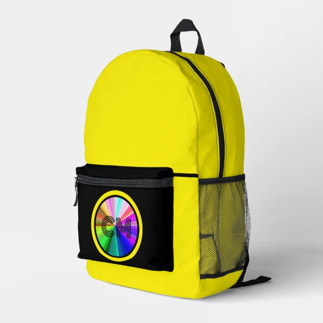 Cool Rainbow of Colours Custom Printed Backpack (Back Corner Right)