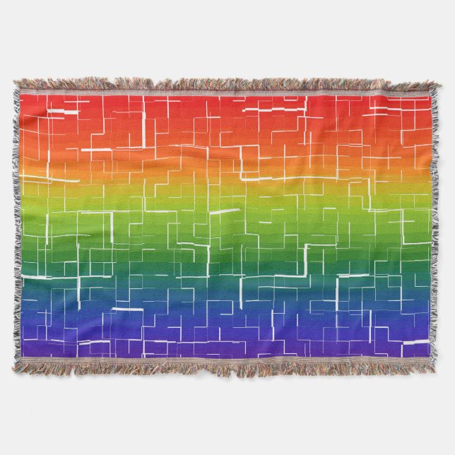 Cool Rainbow Pattern Throw Blanket (Front)