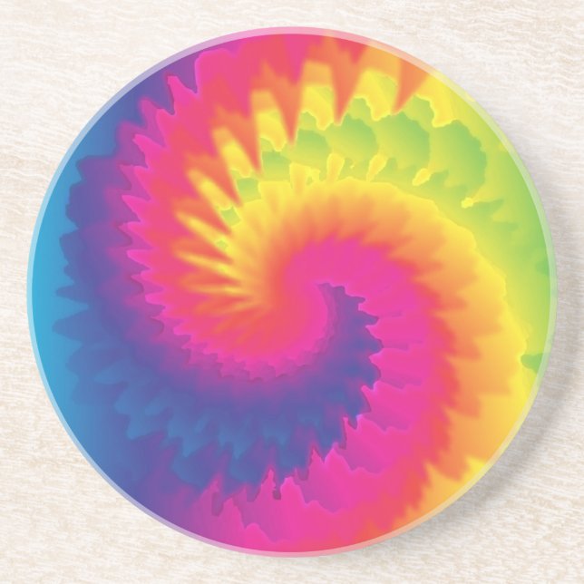 Cool Rainbow Tie Dye Pattern Coaster (Front)