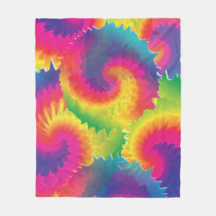 Cool Rainbow Tie Dye Pattern Fleece Blanket