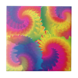 Cool Rainbow Tie Dye Pattern Tile