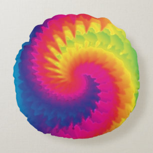 Cool Rainbow Tie Dye Round Cushion