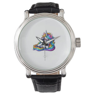 Cool Rainbow Unicorn with Sunglasses Relaxing Long Watch