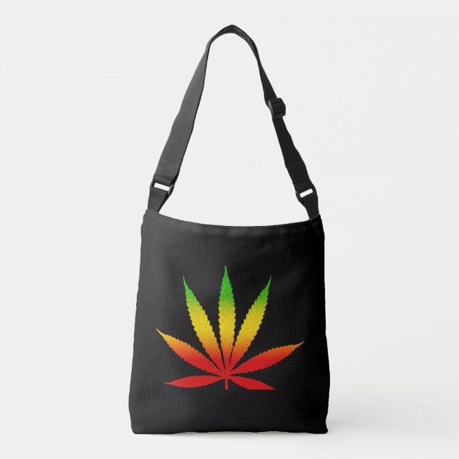 Cool Rasta Leaf Reggae Colours Jamaican Jamaica Crossbody Bag (Front)