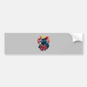 Cool Rat with Sunglasses Retro Sunset Design Bumper Sticker