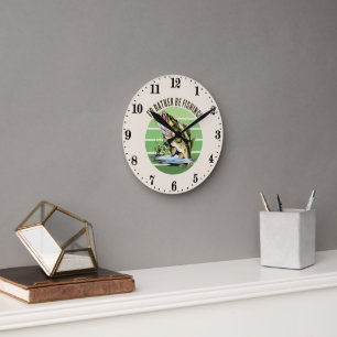 cool rather be fishing add text round clock