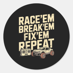 Cool Rc Racing Art For Men Women Remote Control Rc Classic Round Sticker