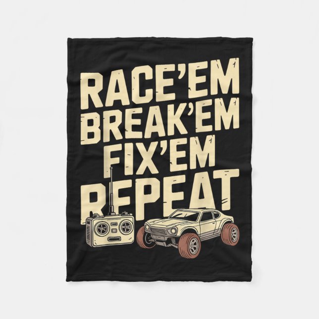 Cool Rc Racing Art For Men Women Remote Control Rc Fleece Blanket (Front)