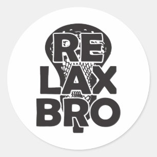 Cool Re Lax Bro Funny Lacrosse Player Team Funny L Classic Round Sticker