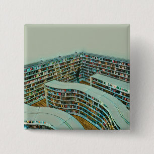 Cool reading lover gift 15 cm square badge