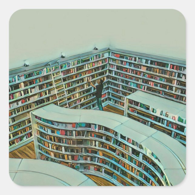 Cool reading lover gift square sticker (Front)