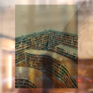 Cool reading lover gift window cling