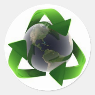 cool recycle logo classic round sticker