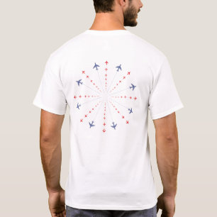 cool red and blue graphic aeroplanes T-Shirt