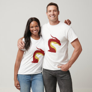 Cool Red and Yellow Simple Fantasy dragon emblem T-Shirt