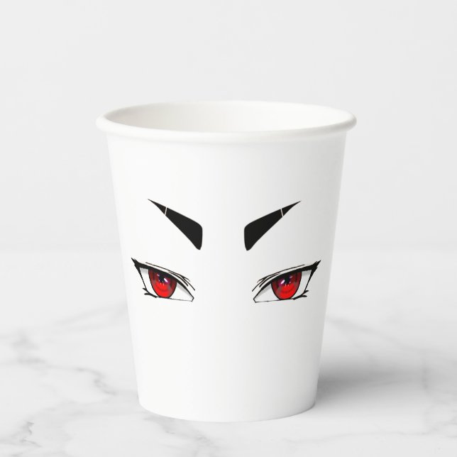 Cool red anime eyes paper cup (Front)