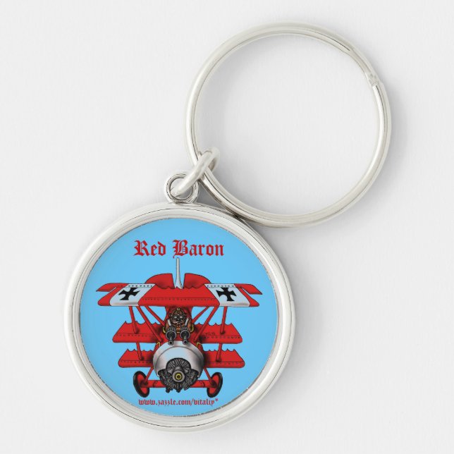 Cool red baron plane keychain design (Front)