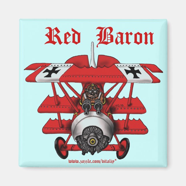 Cool red baron plane magnet design (Front)