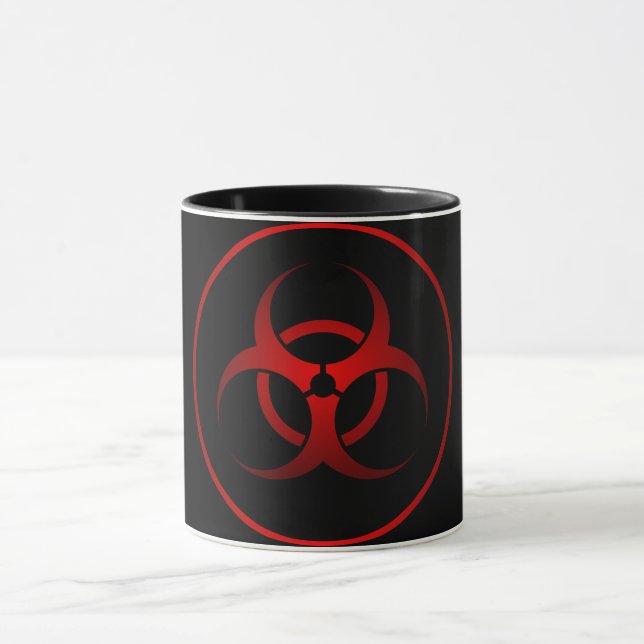 Cool Red & Black Chemical Biohazard Danger Symbol Mug (Center)