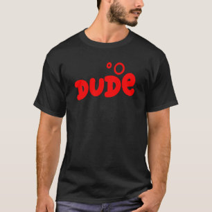 Cool Red Bubble Letter Dude Men's Youth T-Shirt