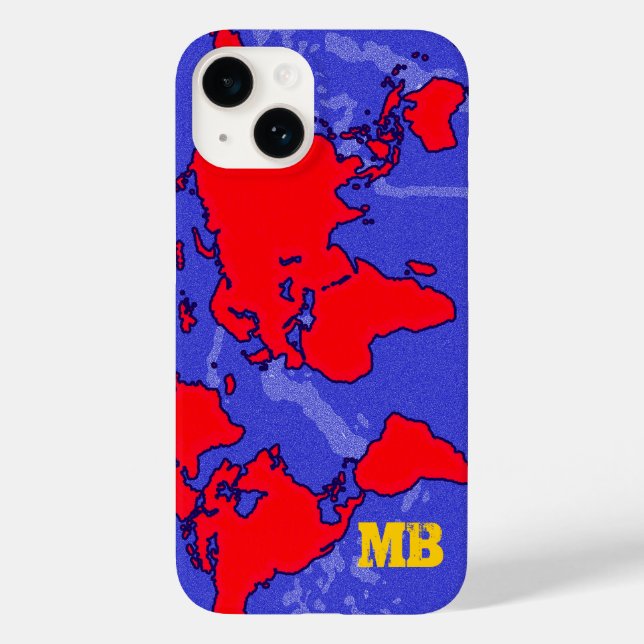 cool red carte du monde Case-Mate iPhone case (Back)
