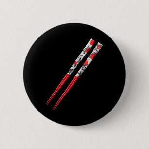 Cool Red Chopsticks Costume 6 Cm Round Badge