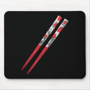 Cool Red Chopsticks Costume Mouse Mat