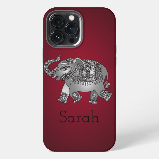 Cool Red Elephant iPhone Case (Back)