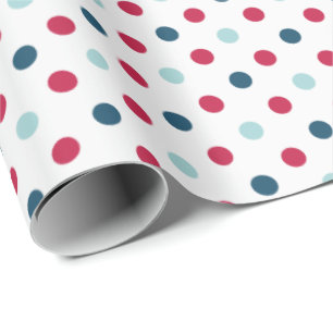 Cool Red Green and Mint Polka Dot Pattern Wrapping Paper